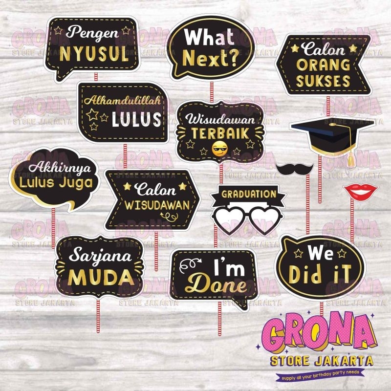 ACC Photobooth Graduation BG / Aksesoris Foto Wisuda BG / Photo Props Graduation
