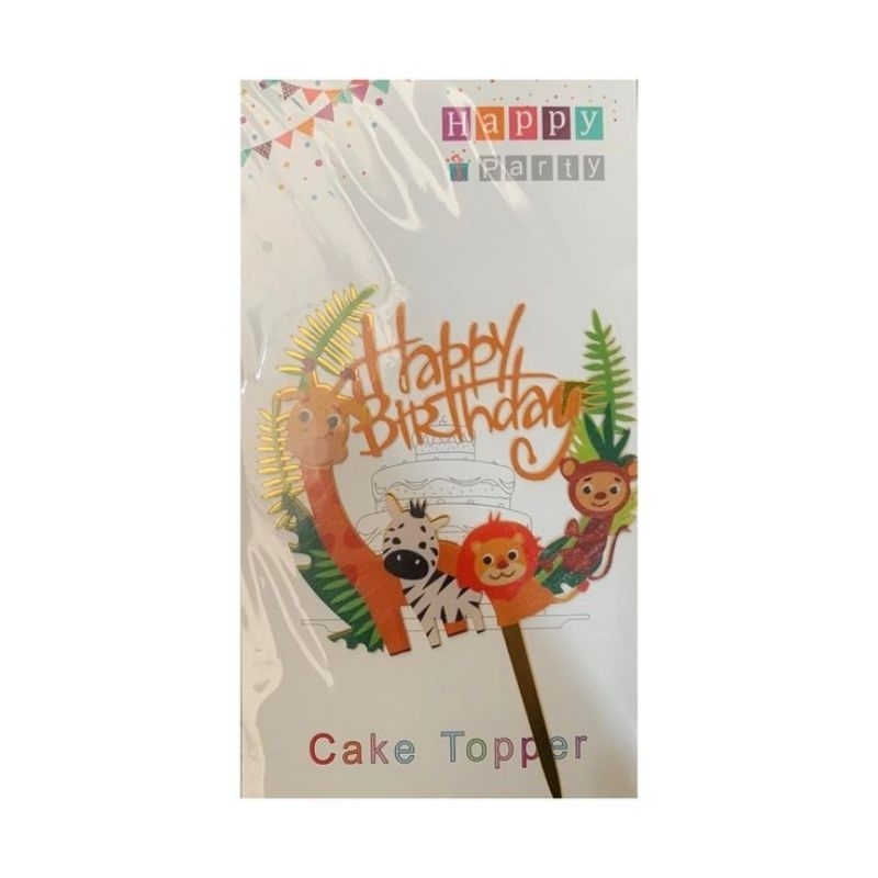 Topper Cake Animal Zoo/Tusukan Kue Hewan Zoo/Hiasan kue ulang tahun/Topper cake birthday anak anak A