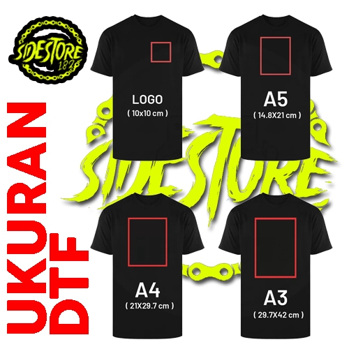 

JASA CETAK DTF UKURAN LOGO A6 A5 A4 A3 - SABLON DTF SATUAN TERMURAH TERCEPAT