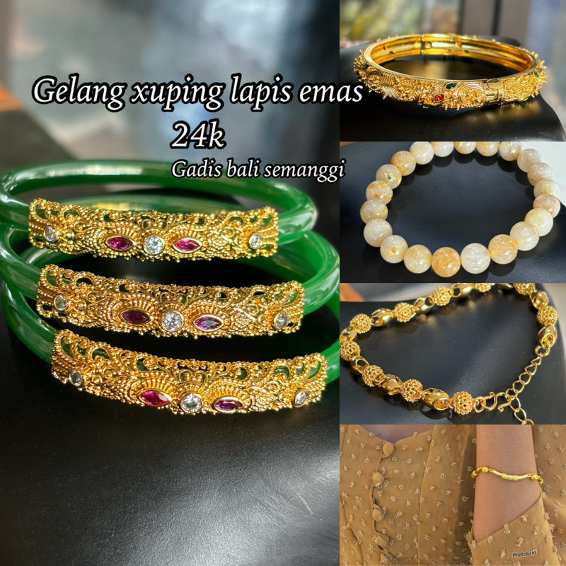 gelang xuping/ gelang lapis emas 24 k