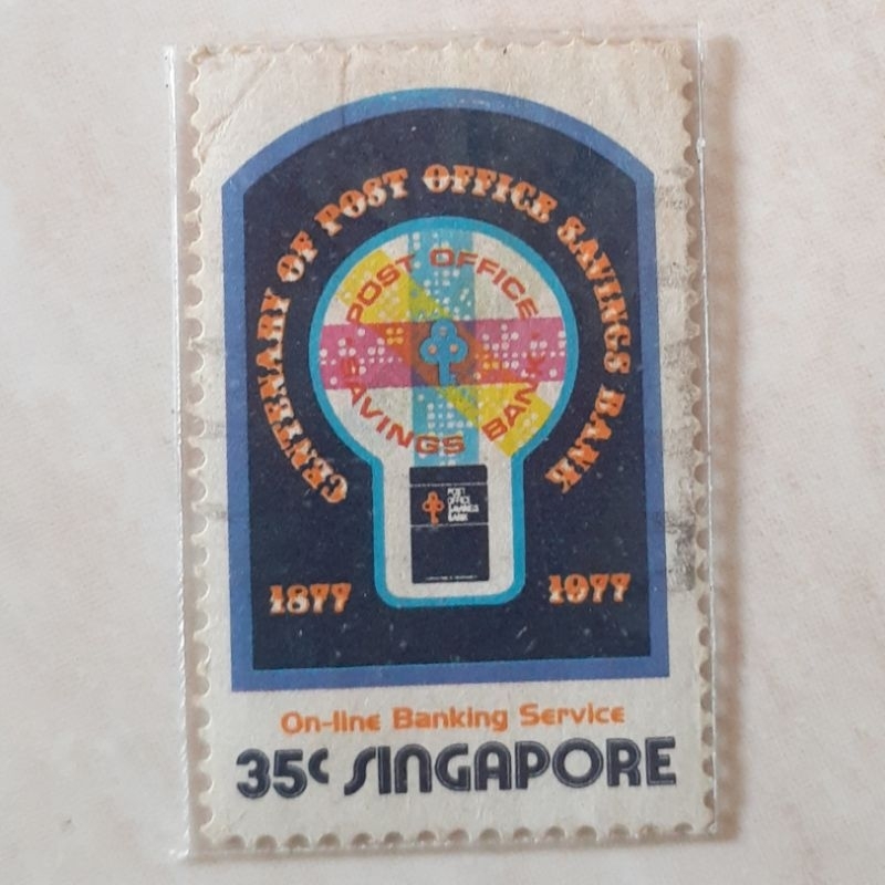 

Perangko Singapura Centenary of Post Office Savings Bank (On-line banking service) Tahun 1977