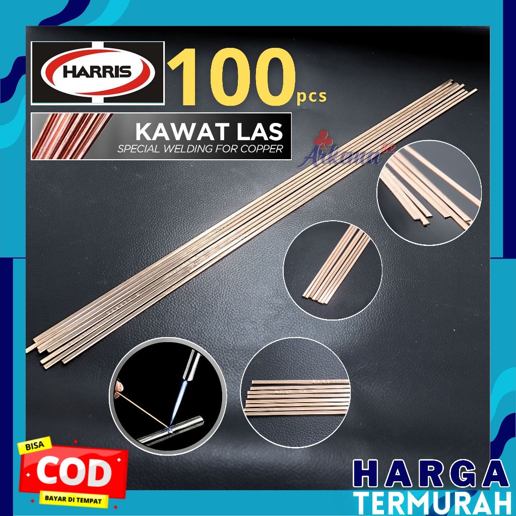 KAWAT LAS AC TEMBAGA PIPA AC KULKAS | KAWAT PERAK LAS TEMBAGA WELDING BRAZING ALLOY HARRIS 100PCS - 
