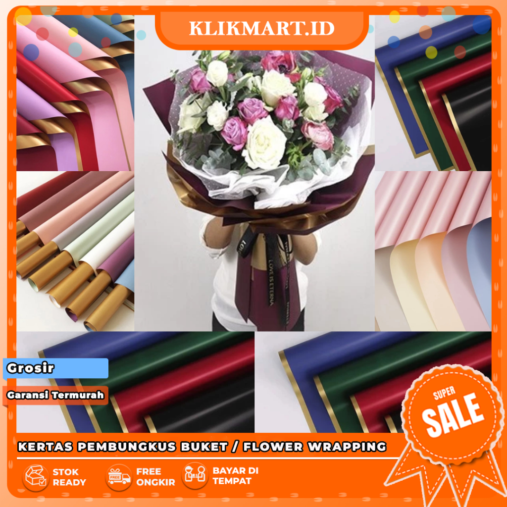 

KM-286 FLOWER WRAPPING BI COLOR GOLD CELLOPHANE / KERTAS BUKET PEMBUNGKUS BUNGA