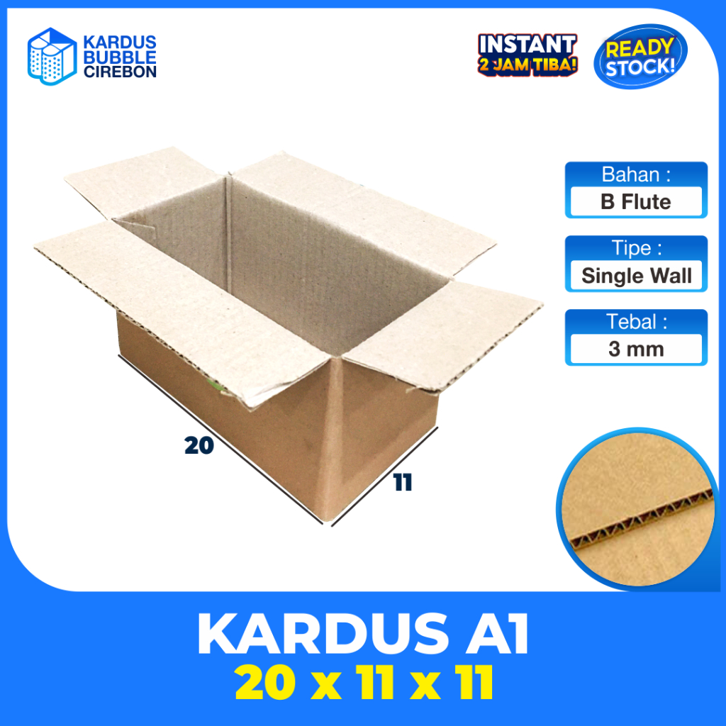 

Kardus Box Karton Kotak Dus Packing Kosmetik Polos Uk. 20x11x11 BFlute Tebal 3 mm