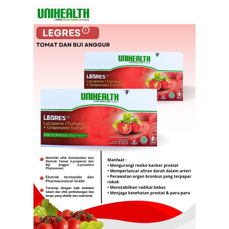 UNIHEALTH LEGRES Tomat dan biji Anggur