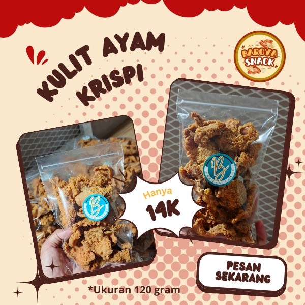 

Kulit Ayam Crispy Homemade / Kulit Krispi Rasa Original 120gram