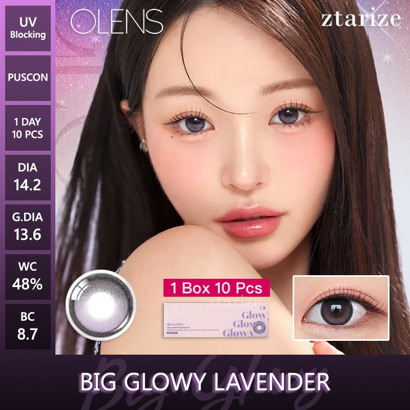 ztarize - Ready Stock - OLENS Big Glowy Lavender 1 Day Daily Soft Contact Lens 1 Box 10P - OLENS x N