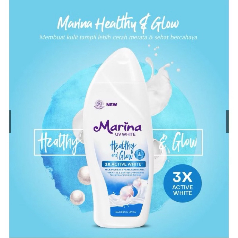 marina kecil 92ml / hand and body marina uv healthy and glow