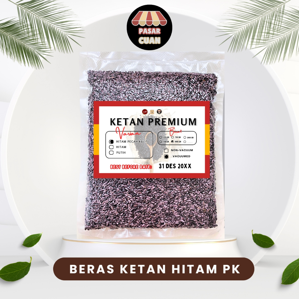 

Beras Ketan Hitam Pecah Kulit Vakum Super Premium - Black Glutinous Rice Bubur