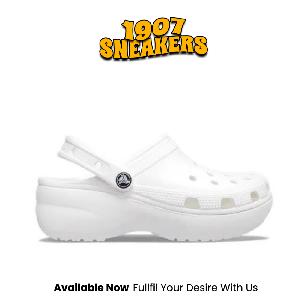 Sepatu Sendal Wanita Crocs Platform Clog - White ORIGINAL CCR206750100
