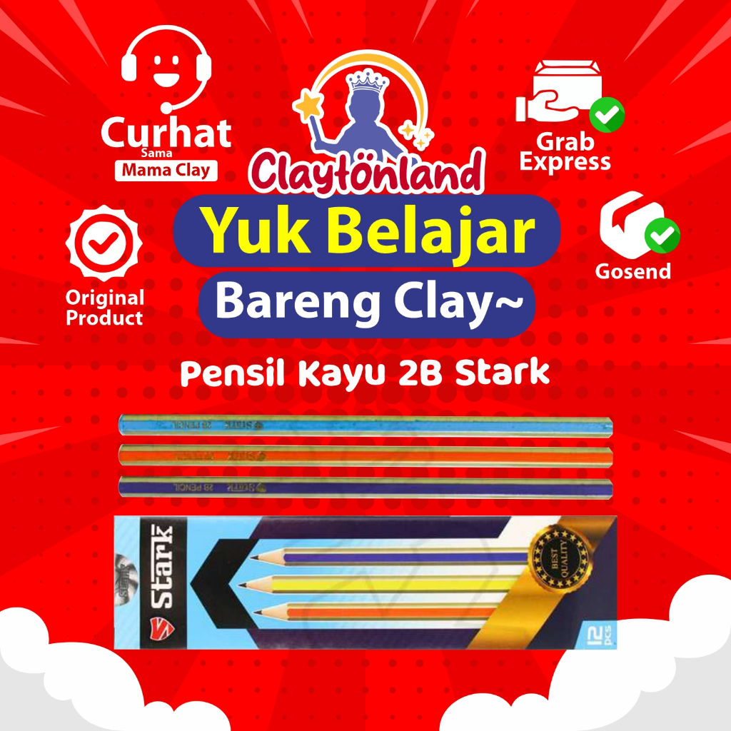 

Pensil Kayu 2B Stark / Pencil kayu 2B Murah