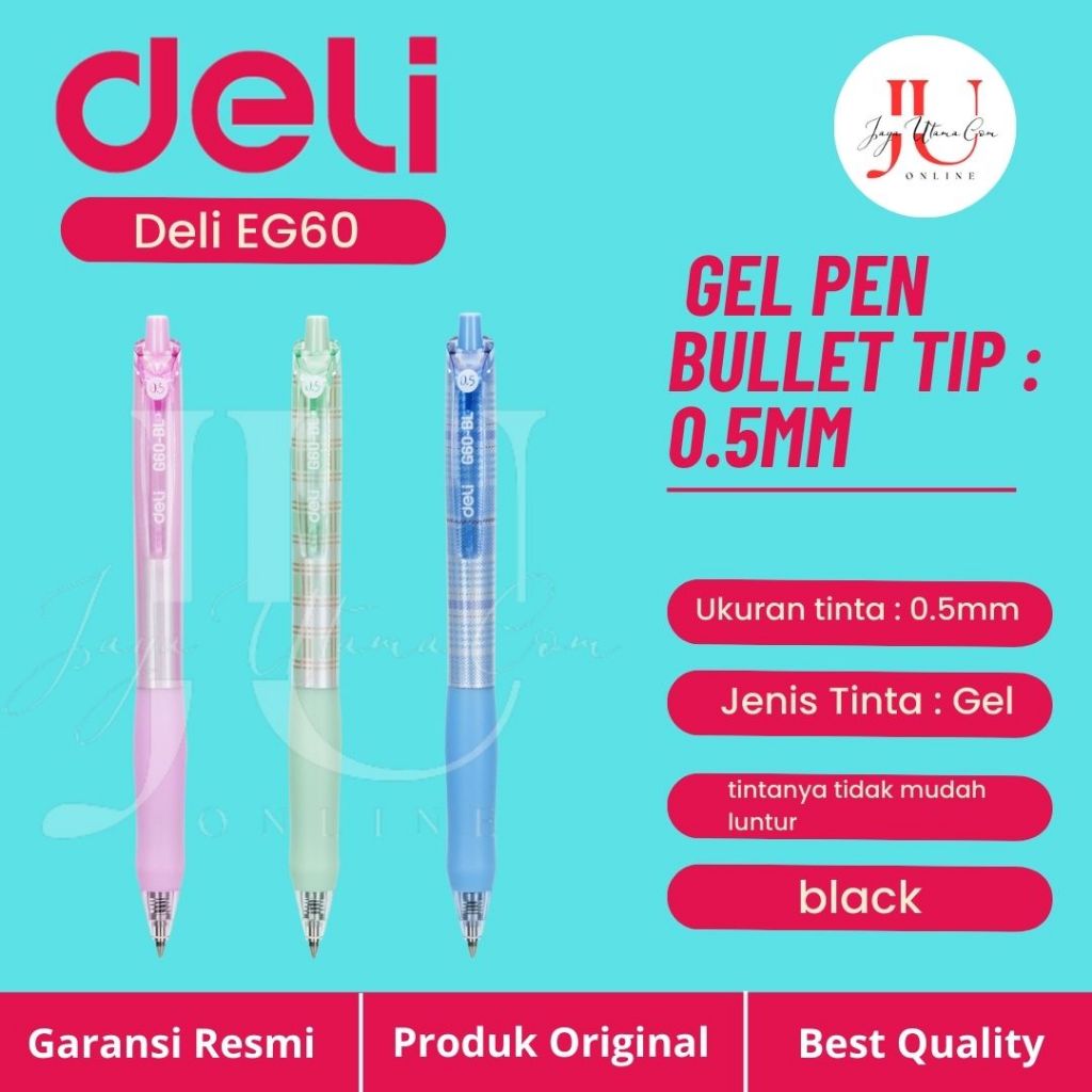 

DELI Pulpen Gel Bullet Tip 0.5mm / DELI Gel Pen Tip 0.5 Mm Bullet Original
