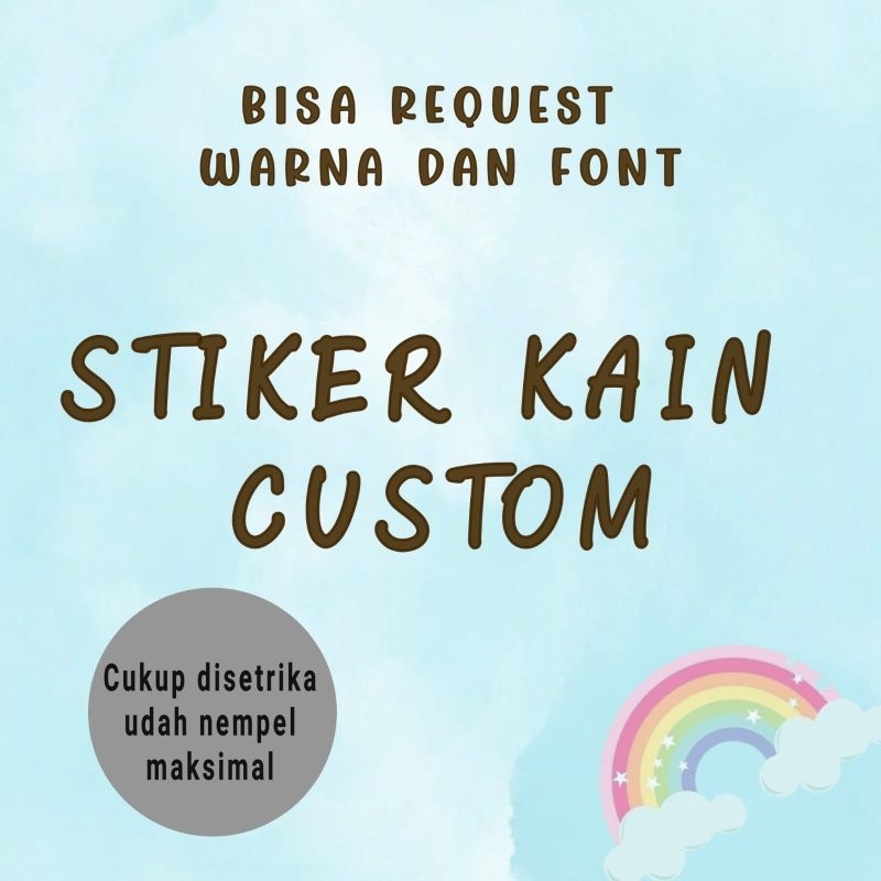 

Stiker nama custom, stiker label nama, sablon setrika DTF nama, label nama DTF, Label nama setrika custom