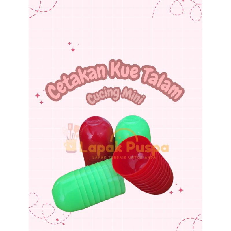 1 pcs cetakan kue cucing talam mini plastik