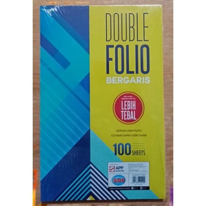

SIDU DOUBLE FOLIO GARIS 100/200 70GSM*