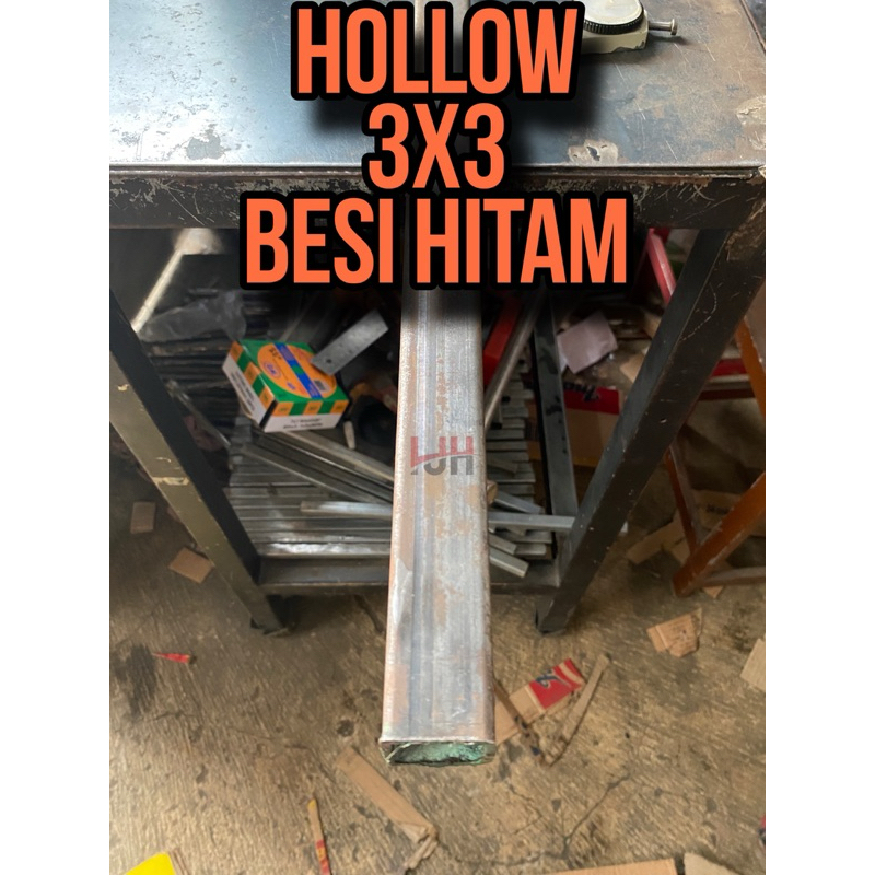 Hollo pipa kotak 3x3 hitam 1,5 mm holow pipah black steell