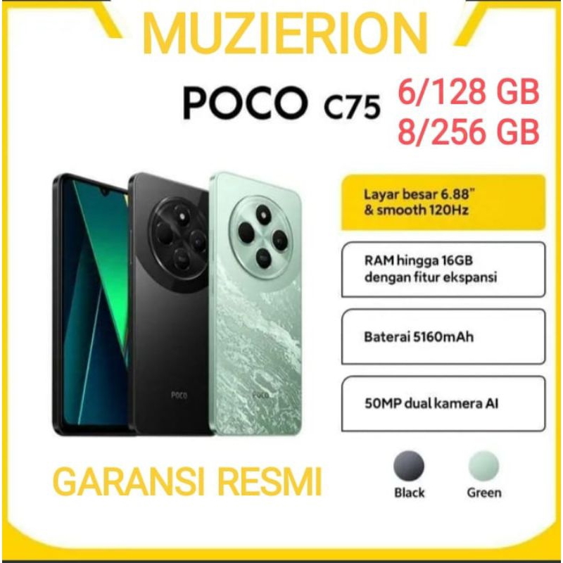 Poco C75 Ram 6/128GB 8/256GB Garansi Resmi
