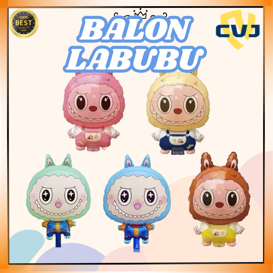CVJ Mainan Balon Karakter Labubu Balon Jumbo Gas Foil Karakter