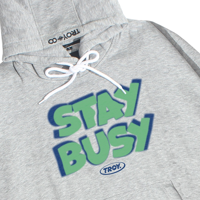 Troy Company Sweater Hoodie Misty Stay Busy - Hoodie Pria Abu Misty KH 2831
