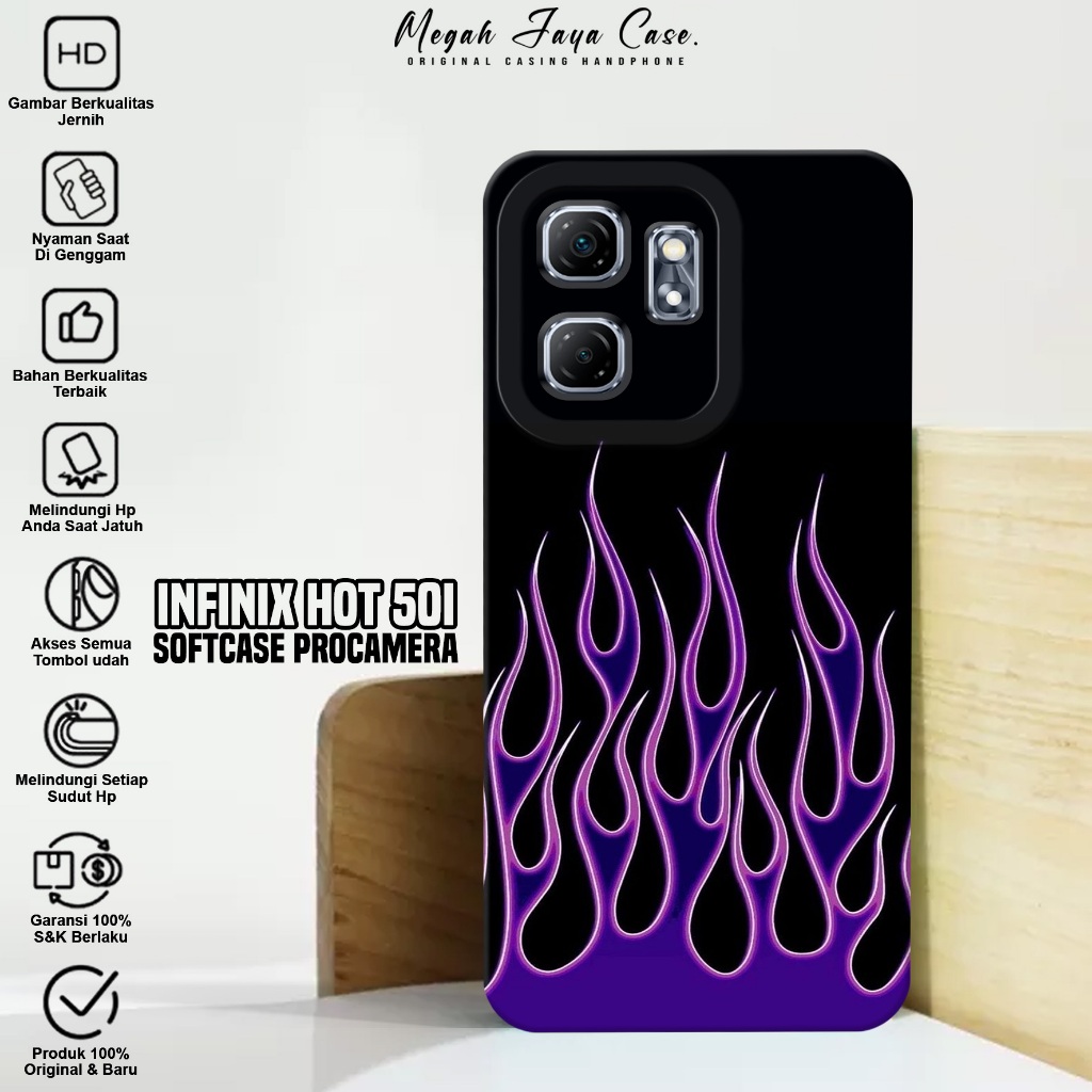 Softcase Infinix Hot 50i - Case Hp Hp Infinix Hot 50i Motif FIRE - Silikon Hp Infinix Hot 50i - Kond