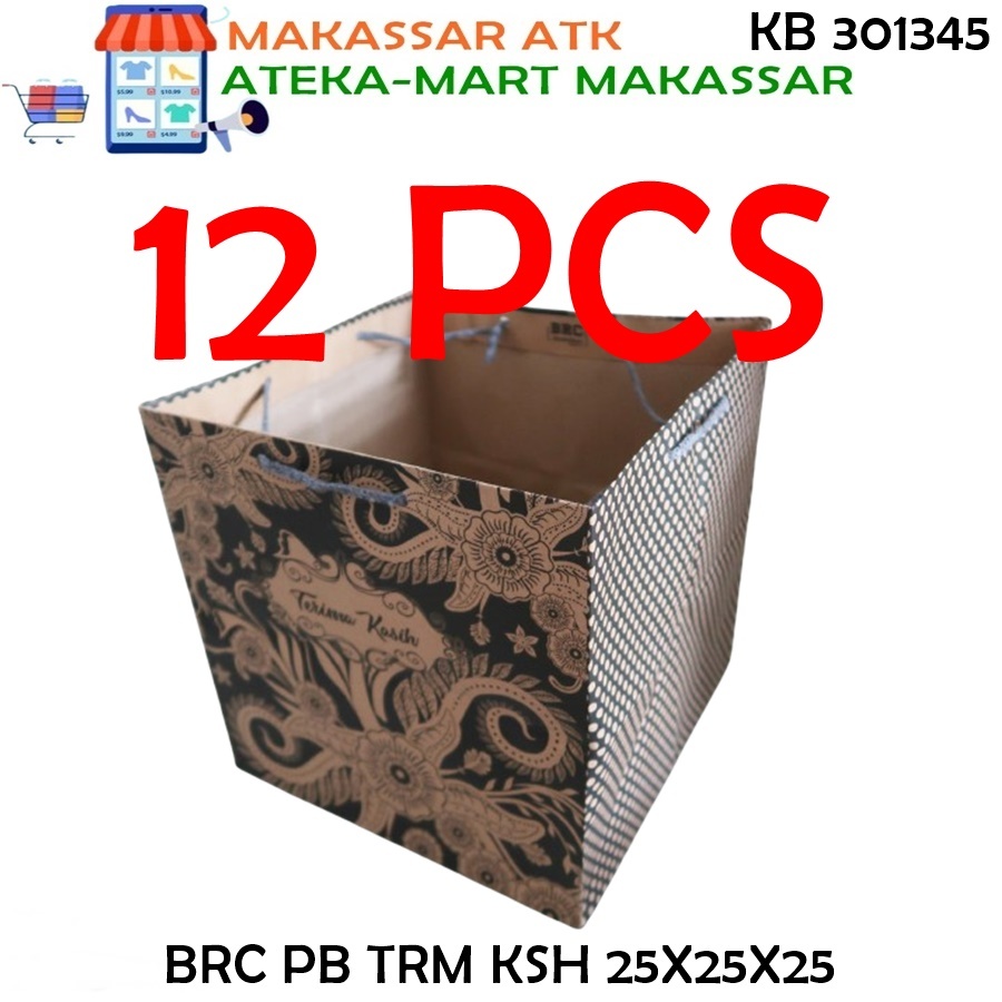 

[BKS/12PCS] BRC PAPER BAG TERIMA KASIH 25X25X25CM NASI KOTAK