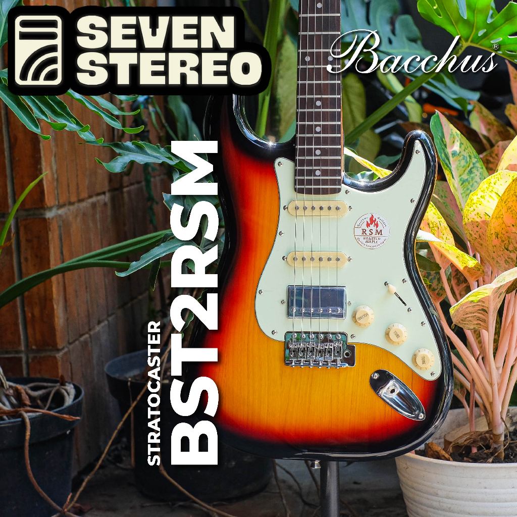Bacchus BST2RSM Sunburst Roasted Maple HSS Stratocaster Rosewood FB
