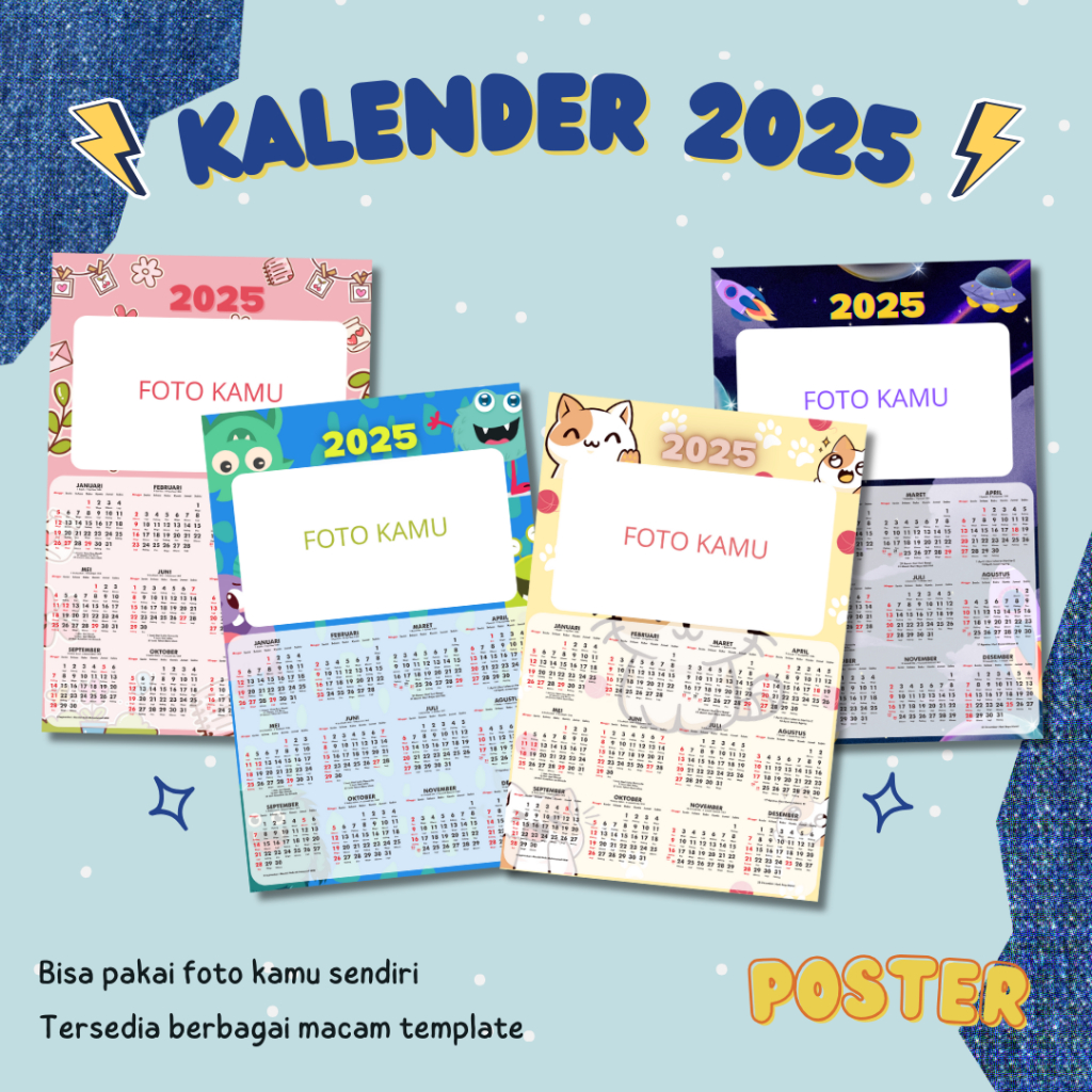 

[12 Bulanan A3+] PART 4 Kalender Dinding 2025 Kalender 12 Bulanan Custom Murah Kalender Poster