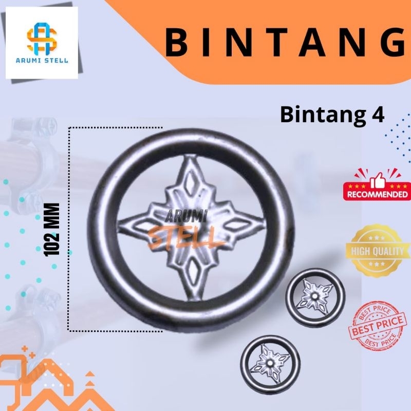 Ornamen Bintang 4/Aksesoris  Ring Bintang 4/ Ring bintang Ornamen Pagar