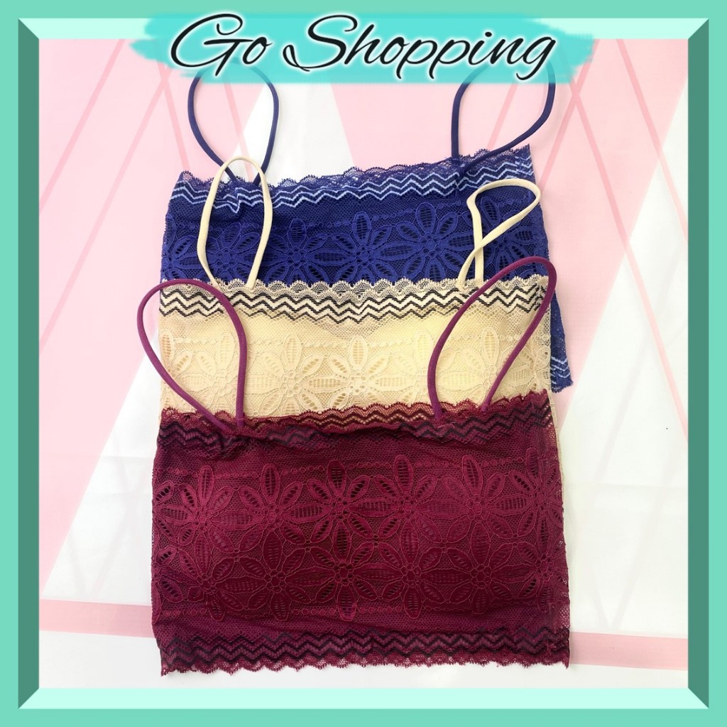 GO BR924 Bra Renda Brukat Seamless Sport Bra BH Wanita Motif Bunga Import cod
