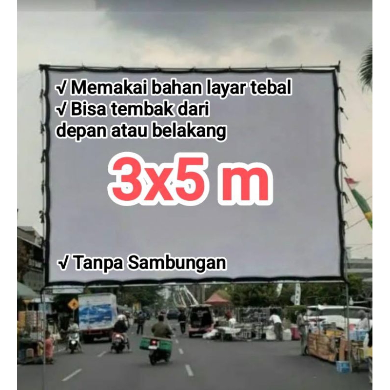 Layar Proyektor 3x5 Murah / Screen Proyektor Tanpa Sambungan Bisa Tembak Depan Belakang Berkualitas