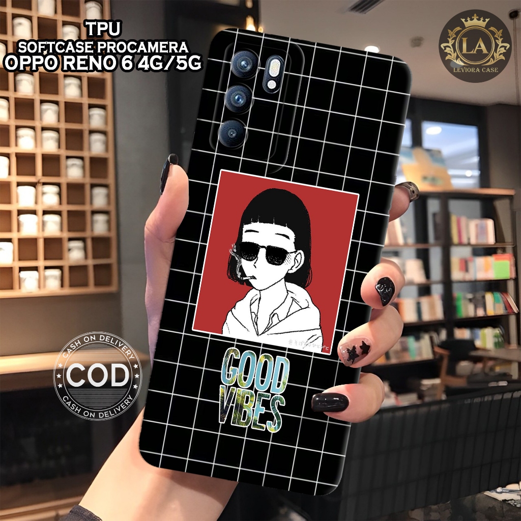 Case Oppo Reno 6 Terbaru - Leviora Case - Fashion Case Hitam - Softcase Oppo Reno 6 Terbaru - Case P