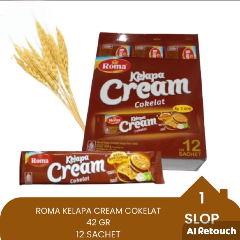 

BISKUIT ROMA KELAPA CREAM COKLAT BOX 1 BOX ISI 12 PCS X 42 GRAM