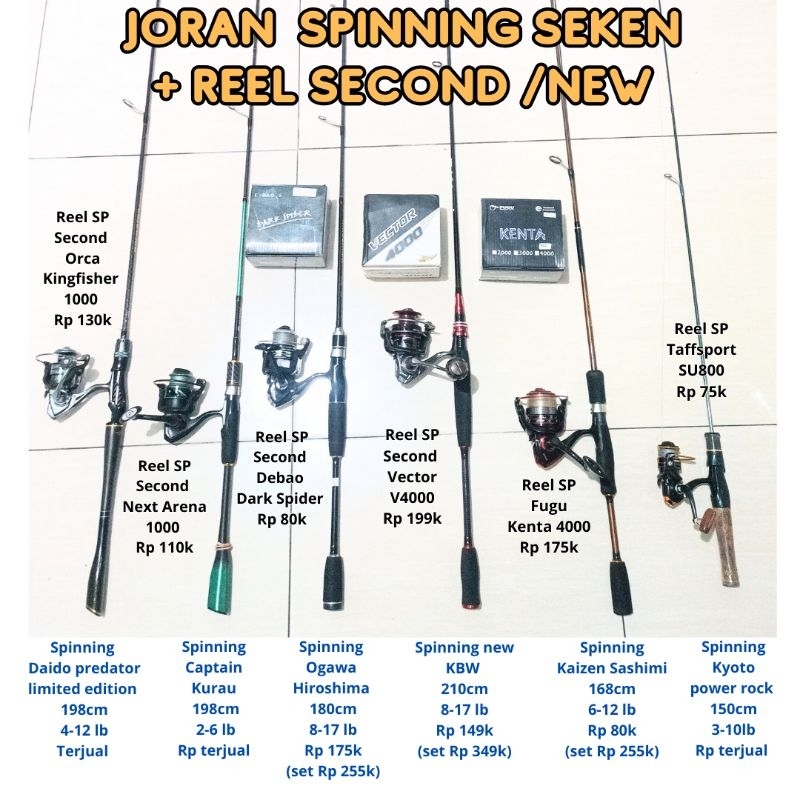 Joran Rod Pancing Spinning Bekas Second Spinn Casting