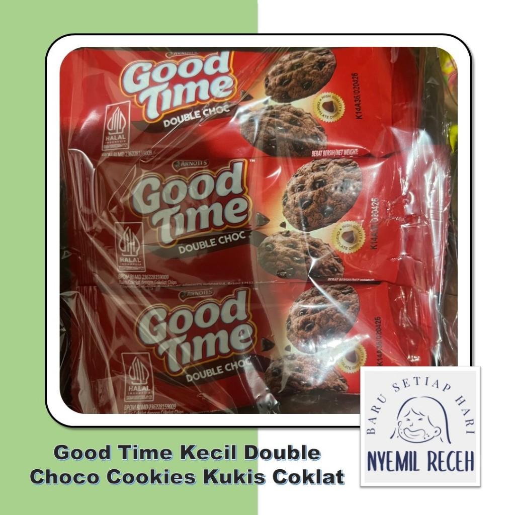 

Good Time isi 12 Sachet Kecil Double Choco Cookies Kukis Coklat isi 12 X 10.6Gr