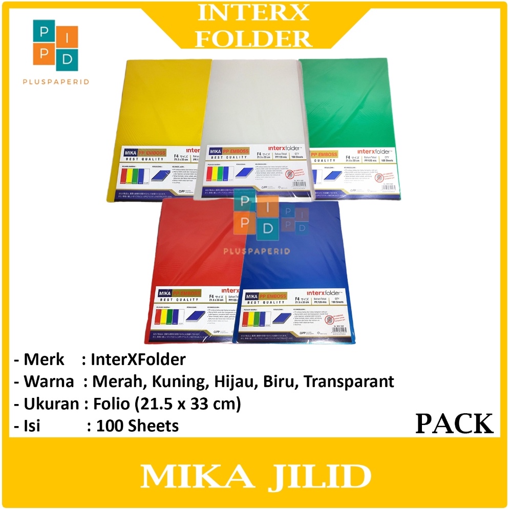 

INTERX Plastik Jilid Mika Emboss Uk F4 Pack