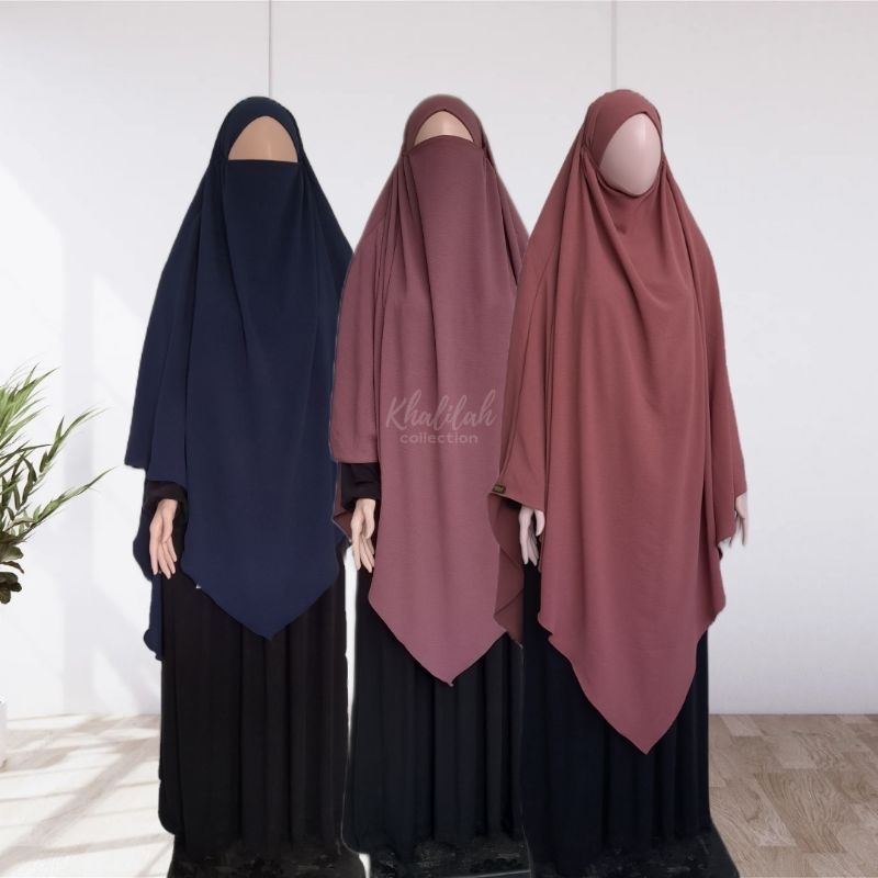 Khalilah collection - french khimar instant dewasa french khimar karet bahan airflow premium french 