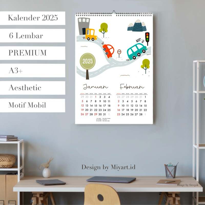 

Kalender Dinding Motif Mobil 2025 | Kalender Anak 2025