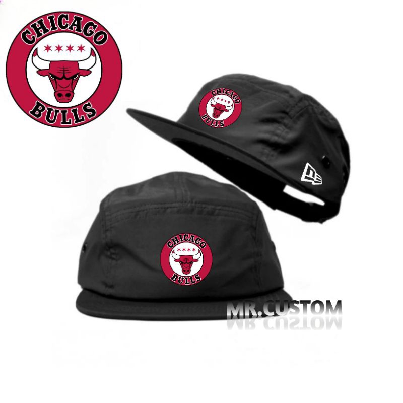 Topi 5 Panel Snapback Casual New Era Bulls / Five Panel Casual Distro Pria Wanita Dewasa