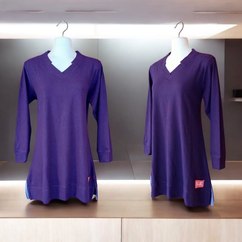 tunik unclewest krah v ungu tua