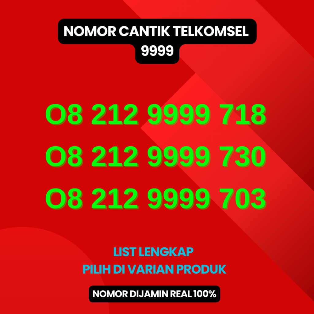 Nomor Cantik Telkomsel - Nomor Cantik Simpati - Nomer Cantik 4G KWARTET 9999 HOKI