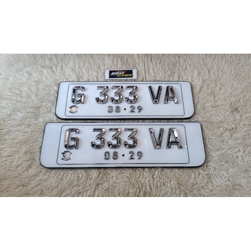 Plat Nomor Mobil Timbul Lancip Huruf Hitam Keren