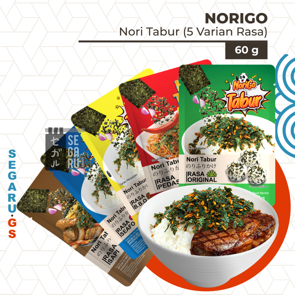 

Norigo Nori Tabur | Abon Nori | Rumput Laut Panggang 60 gram