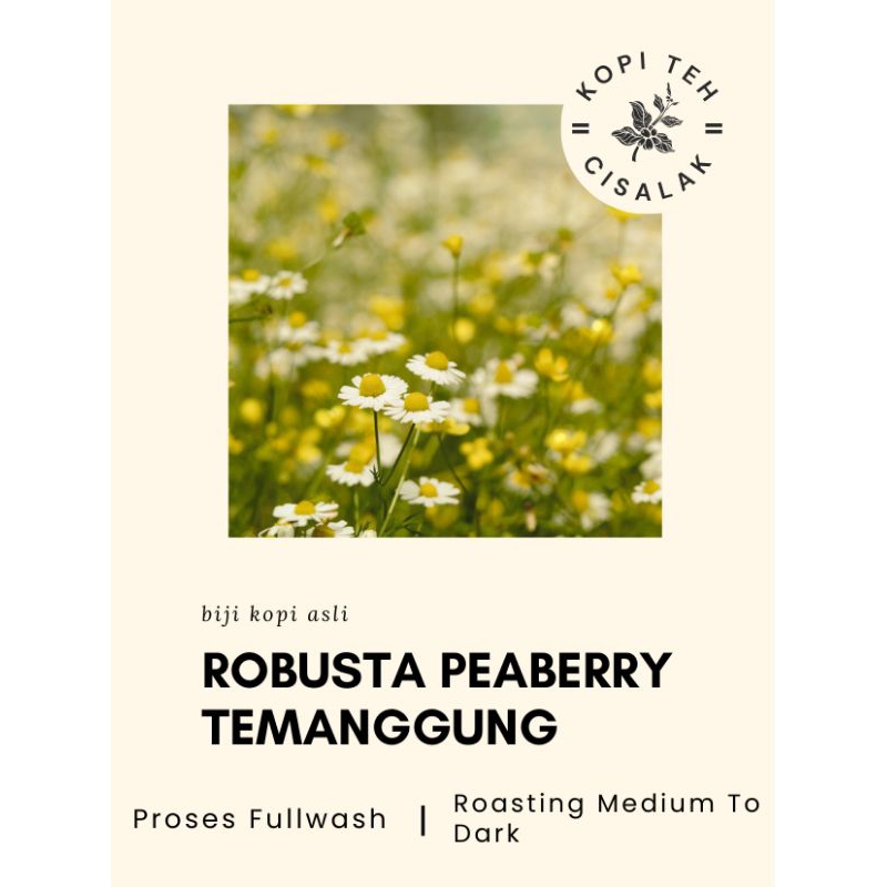 

Robusta Peaberry Jantan Temanggung 100gram