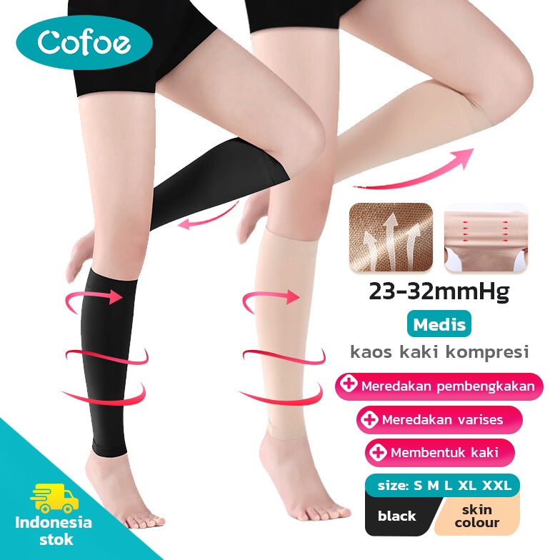 Medical Compression Stocking Varises Compression  Stoking Kompresi Impor Open Ankle Wanita Pria