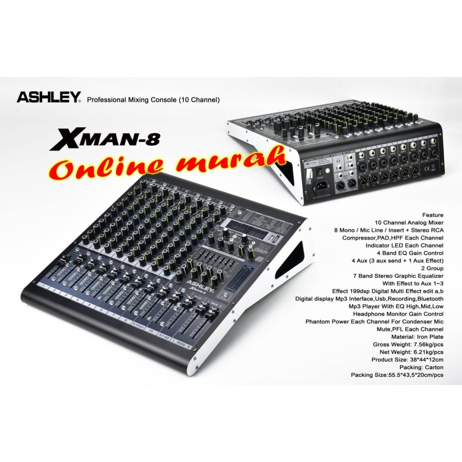 mixer ashley xman 8 8 ch ASHLEY XMAN 8 NEW MODEL