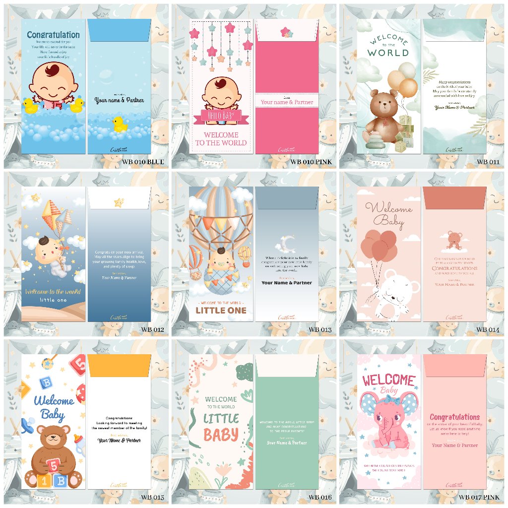 

CLV Custom Angpao Baby Born | Welcoming Gift for Newborn | Welcome Little Baby (WB Collection 2)