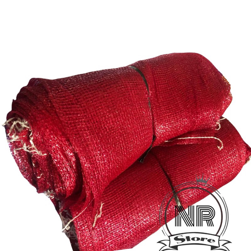 (50lembar)Karung Bawang  Merah Baru 50kg/25Kg Karung Jaring Waring Merah