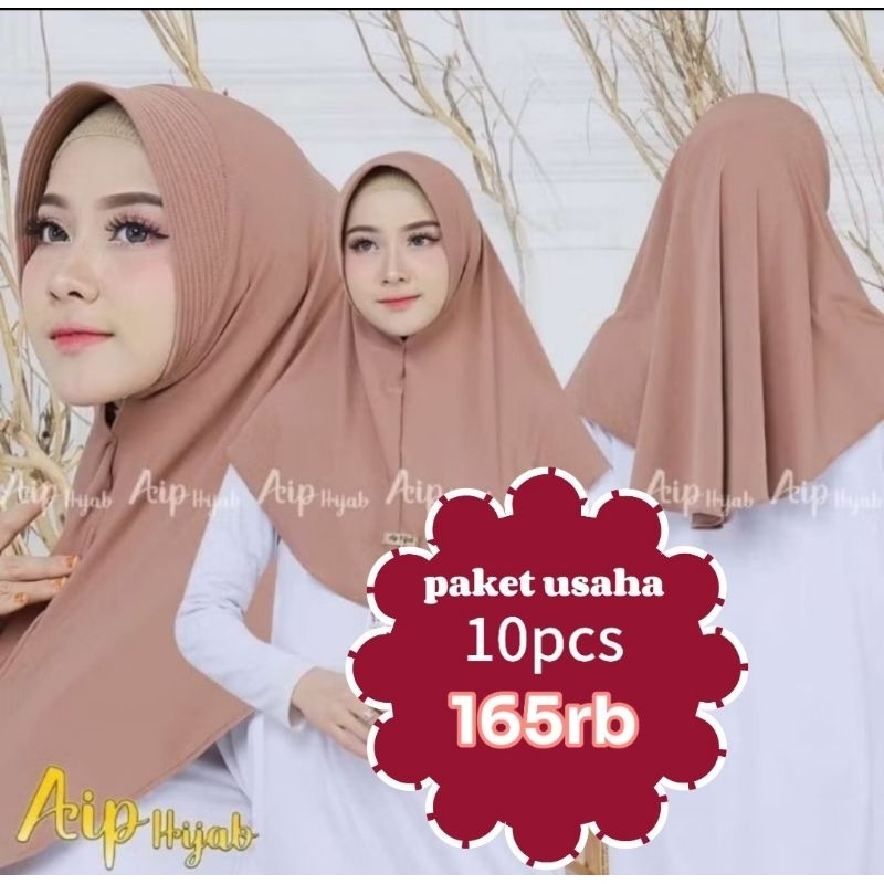 PAKET USAHA 10Pcs jilbab bergo pet standar