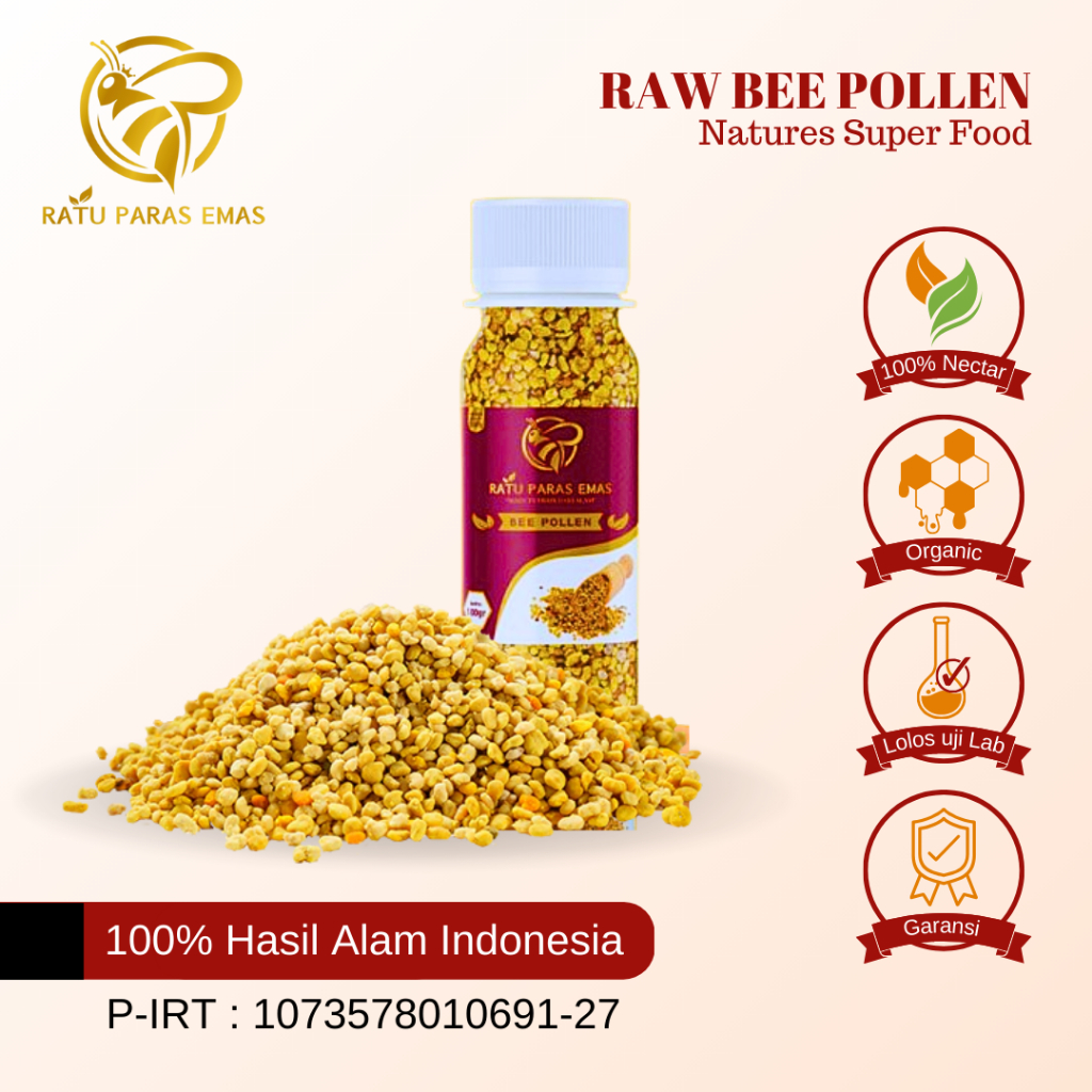 

Raw Bee Pollen Serbuk Sari Bunga Hasil Lebah Organic Natures Super Food - Ratu Paras Emas