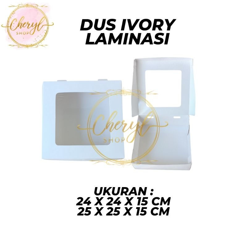 

(10 PCS) DOS / DUS IVORY LAMINASI TINGGI 15CM, UKURAN 24 & 25 CM / DUS KUE / BOX KUE / BOX CAKE / BOX HAMPERS